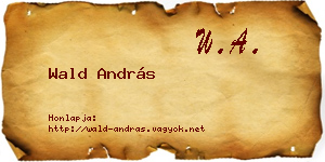 Wald András névjegykártya
