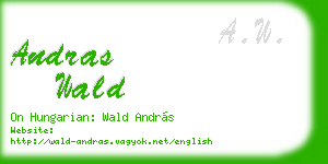 andras wald business card